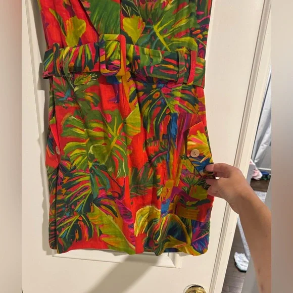 FARM Rio Red and Green Women’s Mini Dress with Tropical Print - Picture 5 of 8